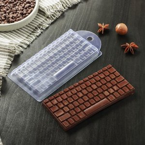 Форма для шоколада и конфет «Клавиатура», 7?15?1 см, цвет прозрачный
