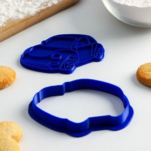 Форма для печенья «Машинка», 8x6 см, штамп, вырубка, цвет синий