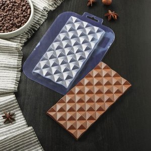Форма для шоколада и конфет «Плитка Инфлексия», 17x8,5x1 см, цвет прозрачный