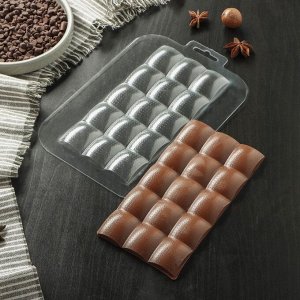 Форма для шоколада и конфет «Плитка В Точку», 17?8,5?1 см, цвет прозрачный