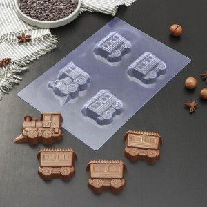 Форма для шоколада и конфет «Поезд», 28?19 см, цвет прозрачный