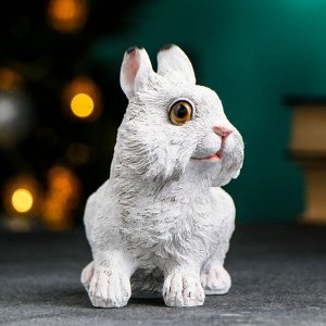 Фигура "Пушистый кролик сидит" белый, 12х7х12см