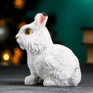 Фигура "Пушистый кролик сидит" белый, 12х7х12см
