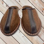 Тапочки войлочные без пятки Bogts (44-45, коричневый ), Монголия