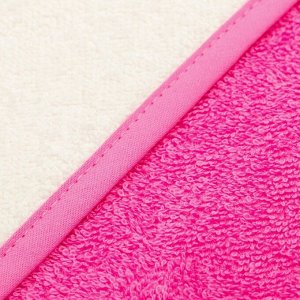 Полотенце уголок махровое Крошка Я, 75х75 см, цвет молочный/розовый, 100% хлопок, 360 г/м2