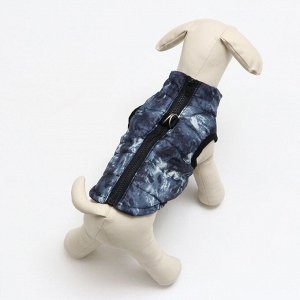 Куртка для собак на молнии "Содалит", размер S, синяя (ДС 27, ОШ 26, ОГ 38 см)