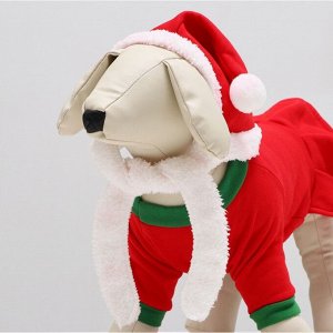 СИМА-ЛЕНД Новогодний костюм &quot;Снегурочка&quot; для собак, размер M, красный (ДС 26, ОШ 30, ОГ 36 см)