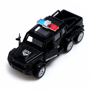 Машина металлическая «Джип 6X6 спецслужбы», 1:32, инерция, цвет чёрный