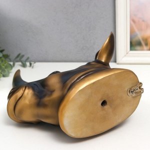 Сувенир полистоун настенный декор "Голова носорога" состаренная медь 24х32х15,5 см