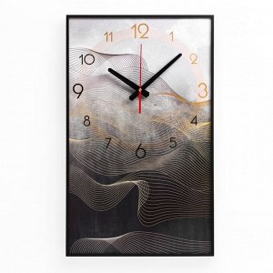 Часы-картина настенные, серия: Интерьер, "Линии", плавный ход, 57 х 35 см