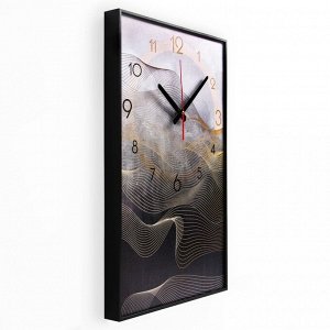 Часы настенные, серия: Интерьер, "Мрамор", плавный ход, 57 х 35 см