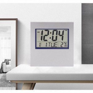 Часы электронные настенные, настольные, с будильником, 17.5 х 2 х 19 см