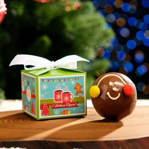 Шоколадная бомбочка с маршмеллоу "Счастливого года", молочный шоколад, 38 г