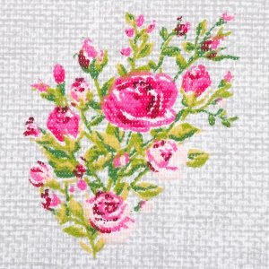 Набор полотенец кух. Доляна Roses on linen 35х60 см - 3 шт, 100% хл, рогожка 164 г/м2