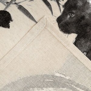 Кухонный набор «Кот в Японии» (полотенце 39х60+прихватка 18х18) состав: 50% лён,50% хлопок, 160г/м²