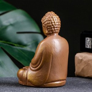 Подставка для благовоний "Будда сидит" коричневое золото, 12см
