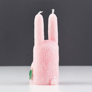 Свеча декоративная "Розовый зайчик", 5х4,6х11,8 см
