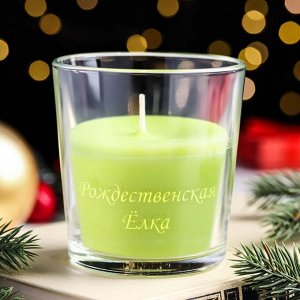 Свеча в стакане ароматическая "Рождественская ёлка", 6,5х8 см, зеленый