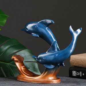 Подставка под бутылку "Дельфины" синяя, 26х9х22см