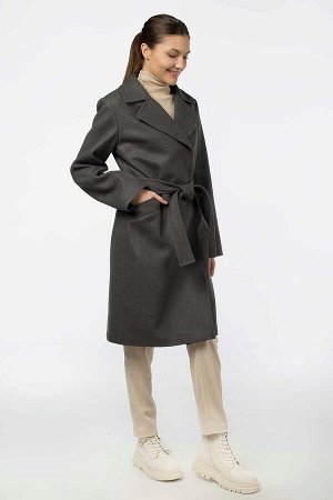 01-11105 Пальто женское демисезонное (пояс)