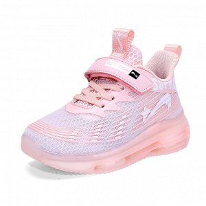 Текстильные кроссовки на шнуровке и липучке для девочек, цвет розовый