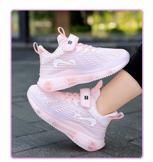Текстильные кроссовки на шнуровке и липучке для девочек, цвет розовый