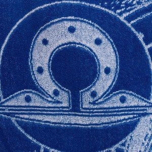 Полотенце махровое Этель &quot;Знаки зодиака: Весы&quot; синий, 67х130 см, 100% хлопок, 420гр/м2