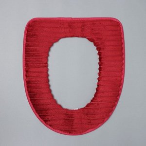 Чехол на сиденье для унитаза на липучках Доляна «Плюша», 37?42 см, цвет МИКС