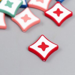 Бусины для творчества акрил «Квадраты с бабочками», 0.5x1.8x1.8 см, МИКС