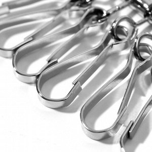Карабины для ключницы, 6 шт, 47 x 50 мм, цвет серебряный