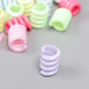 Бусины для творчества пластик "Пружинки пастель" цветные набор 35 шт 1,8х1,2х1,1 см