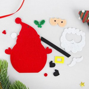 Набор для творчества - создай ёлочное украшение из фетра «Дед мороз - красный нос»