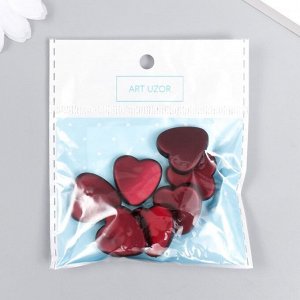 Бусины для творчества пластик "Сердечки красные" матовые набор 7 шт 0,6х2х2 см