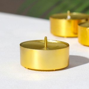 Набор свечей в гильзе "Круг", 12 шт, металлик, золото