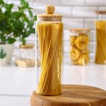 Банка стеклянная для сыпучих продуктов с бамбуковой крышкой Magistro «Эко», 1,8 л, 10?31 см