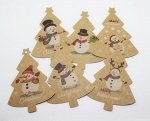 Набор бирок &quot;Merry Christmas/Снеговик&quot;, 10 шт./упк., с веревочкой