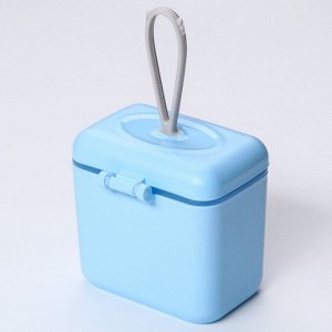 УЦЕНКА Контейнер для хранения детского питания, с ложкой, цвет голубой