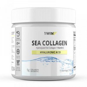 1WIN Морской Коллаген + Гиалуроновая кислота +Витамин С, Нейтральный, 15 порций, 90г.
