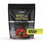 1WIN Протеин Whey Protein / Белковый коктейль для похудения, без сахара,(клубника) 450гр.