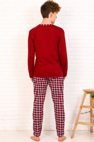 Пижама мужская "Бренд" (бордовый)