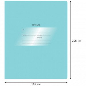 Тетрадь школьная 12л., КОСАЯ ЛИНИЯ BG ""Первоклассная"", светло-бирюзовая