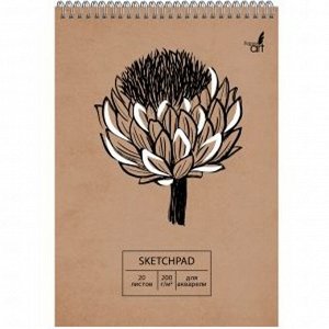 Скетчпад 140х200мм 20л Artichoke на спирали облож. крафт-картон бумга 200г/м2