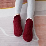 Теплые носки-тапочки унисекс, цвет винный