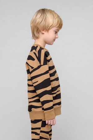 Джемпер для мальчика Crockid КР 301889/1 коричневый хаки, зебра к352