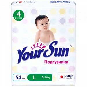 YourSun подгузники L (9-14 кг), 54 шт