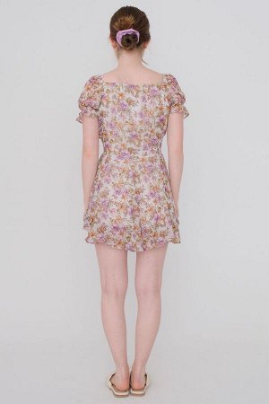 Addax Кремовое платье с цветочным узором
