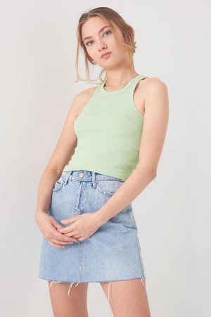 Вельветовая укороченная майка Mint Halter Collar