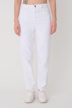 Белые джинсы мамочки с высокой талией