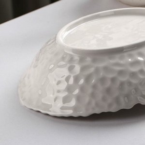Блюдо керамическое овальное «Воздушность», 400 мл, цвет белый