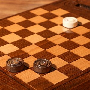 Нарды ручной работы "Лошадь", 60х30 см, с шахматным полем, массив ореха, Армения